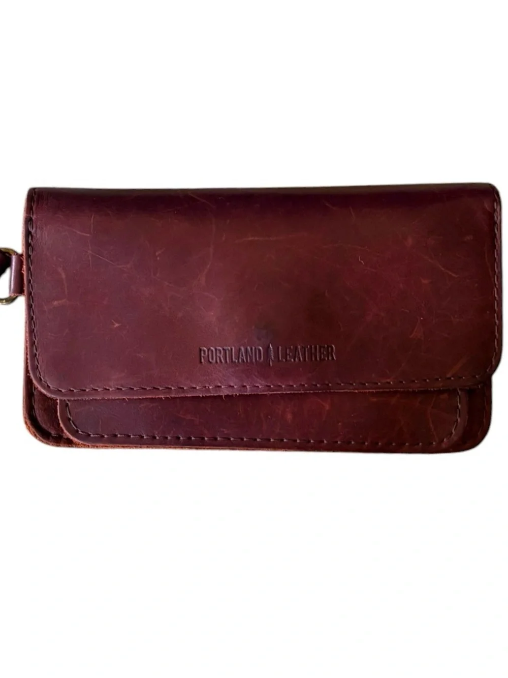 Portland Leather Company Lily Cognac Leather Wristlet / Wallet
